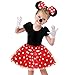 Humairc Mouse Costume Kit incl. Red Tutu Skirt 4 Layers, Mouse Ear Headband, 2 White Gloves, 1 Black Nose - Cosplay Costumes for Girls Fancy Dress for Women
