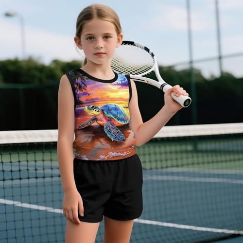 ZFRXIGN Cute Summer Outfits for Girls 5-14 Years Exercise Outfit 2 Piece Going out Set Gym Shorts for Casual Activity4