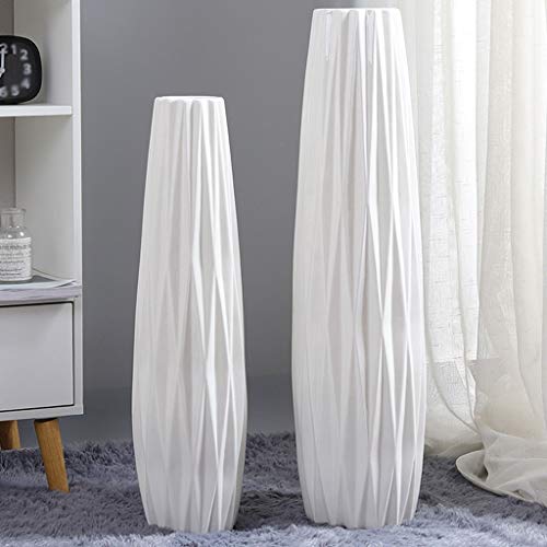 Vase céramique blanc moderne grand format pour décoration maison et sol