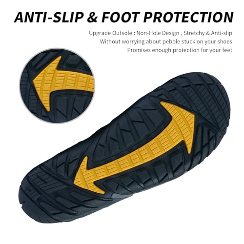Image of SOBASO Water Shoes for Men Quick Dry Aqua Barefoot Hiking Shoes for Pool Beach Lake Diving Surf Fishing Navy Black