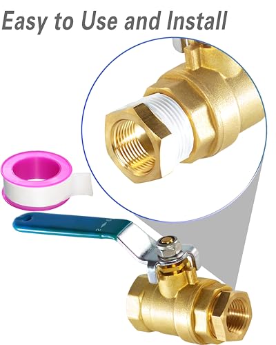 MSAEIQUN Brass Reducer Hex Bushing Threaded Pipe Fitting 1/2\" NPT Male x 1/4\" NPT Female Bushing Adapter Pipe Fitting (1/2 NPT Male x 1/4 NPT Female, brass, 6)