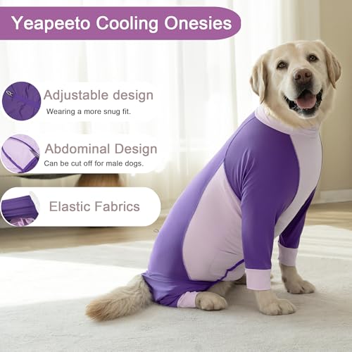 Dog Sun Protection Cooling Suit UPF 50+, Quick-Dry Breathable Jumpsuit for Large & Medium Dogs, Outdoor Dirt-Resistant Shedding Control Pet Apparel (Berry Purple, X-Large) - Image 5