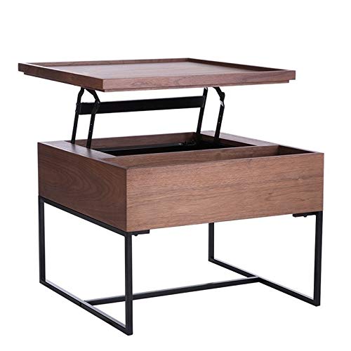 HHGO Wooden Retractable Lifting Table, Portable Modern Multi-Function Storage Locker, Side Bedroom Personality Bedside Corner Living Room Small Apartment Small Table