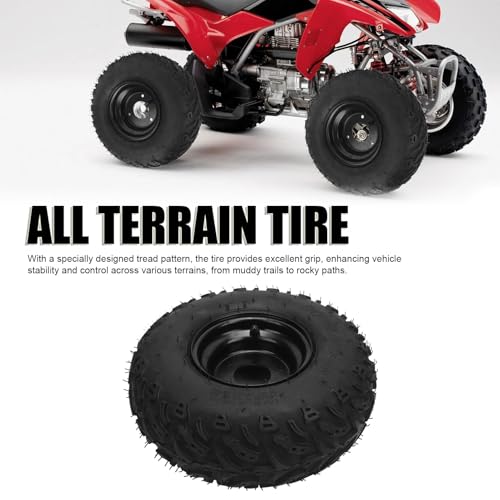 Tbest 14x5,00 Pneumatici ATV 6 Pollici con Cerchio in Lega di ferro Nero 3 Fori 6pr in Gomma Puntura Prova per Go Kart Off Road Vehicle Carre