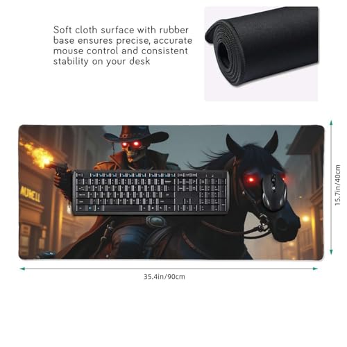 Sous-main de bureau cowboy gothique pour ordinateur et clavier - 2