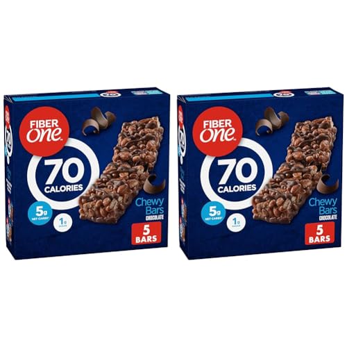 Fiber One 70 Calorie Chewy Snack Bars, Chocolate, 5 ct (Pack of 2)