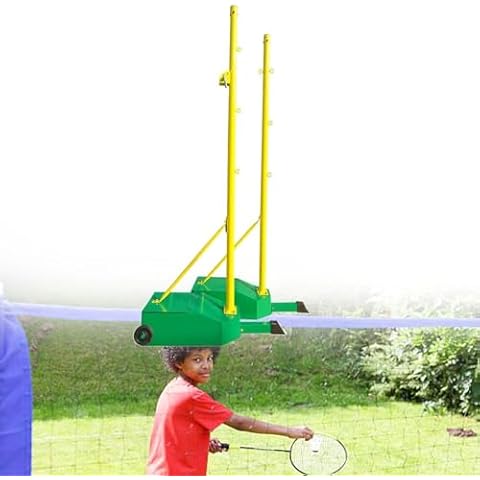 HEQIM Badminton net Pole, Volleyball Pole, Backyard Volleyball net, Portable Outdoor Heavy Duty Volleyball Pole, Height Adjustable, Suitable for Sports Field Garden Cover