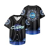 CloZee Jersey Merch Harajuku - Uniforme de béisbol con botones finos para hombres y mujeres, para festivales EDM, R209381a01, L