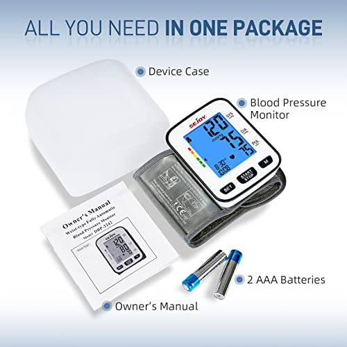 Sejoy Blood Pressure Monitor Wrist Bp Machine Cuff Automatic Digital Blood-Pressure Meter Large Backlit Display Battery Included #TOP6