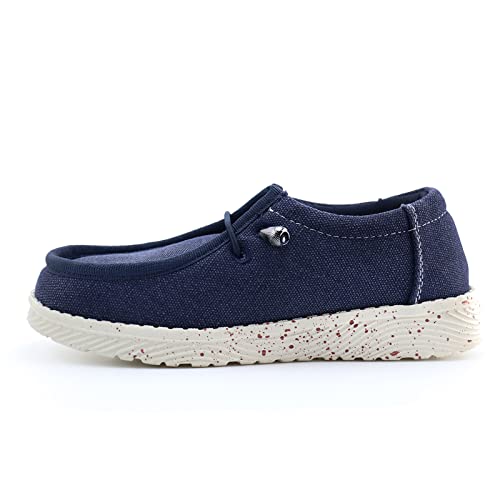 Firelli Kids Loafers Boys Girls Canvas Walking Shoes School Shoes(Navy,12) #TOP6