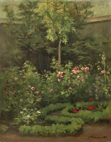 Cuadro Un jardín de rosas de Pissarro lienzo para decorar paredes vacías
