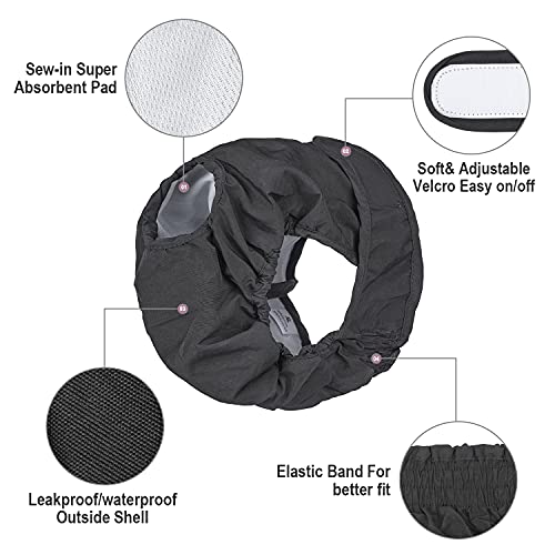 BePetMia Waschbare Windeln für Hunde, Wiederverwendbare Hundewindeln, Umweltfreundliche Damenbinden Höschen, Hygiene-Unterhose für Hunde in Hitze (L: 48-65cm, Schwarz)