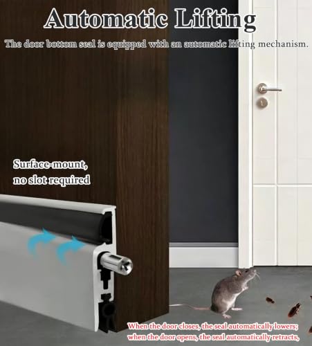 Burlete automático inferior de 50cm acabado dorado para un aislamiento acústico premium 4