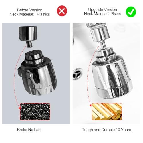 360 -Degree Swivel Kitchen Sink Faucet Aerator Tap Aerator Faucet Nozzle for Kitchen, Bathroom Faucet (Shorter Style 1PC)