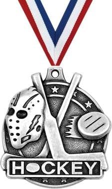 Crown Awards Hockey Medals - 2" Second Place Hockey Award Medals Prime