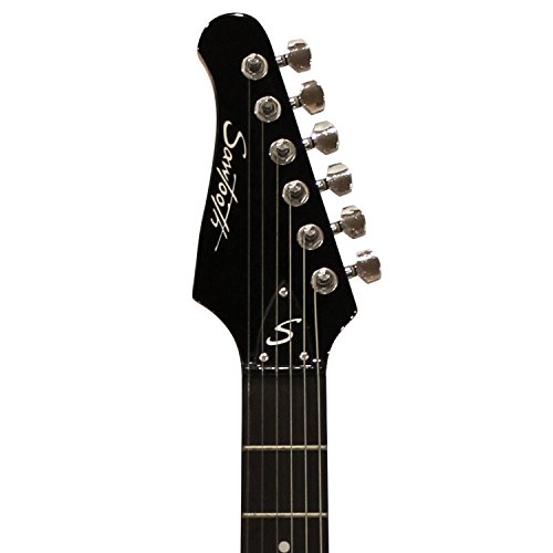 en dents de scie pour gaucher ST Guitare électrique style W/plaque 3 couches – inclus : Accessoires, AMP, Sac de transport et Leçon - Les Beatles, Paul McCartney, John Lennon, RIngo Starr, George Harrison en dents de scie pour gaucher ST Guitare électrique style W/plaque 3 couches – inclus : Accessoires, AMP, Sac de transport et Leçon – Image 4