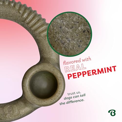 Image of Benebone Peppermint Ring - Limited Edition Holiday Flavor, Durable Chew Toy for Aggressive Chewers, Made in USA, Large
