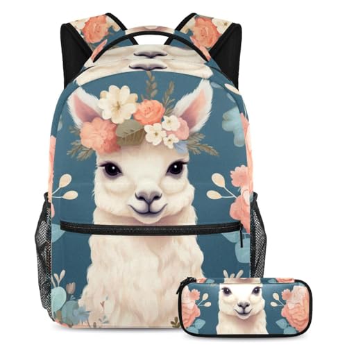 Sac à dos alpaga fleur rose 2 pièces pour ne plus manquer d'espace