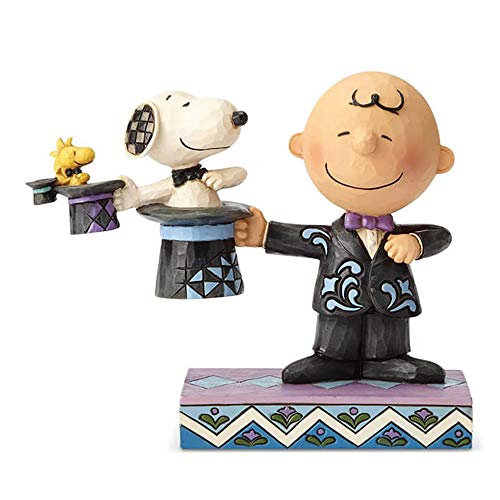 Enesco - 6001294 Jim Shore Peanuts Charlie Brown Top Hat Magician Figurine, 4.92 Inch, Multicolor