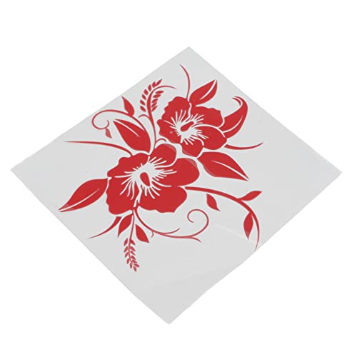 ACOGEDO Universell Blommig Bildekal för SUV Motorcykel Lastbil Fönster Laptop Väggdekoration – Väderbeständig Klistermärke med Lättapplicerad överföringstejp (Röd)