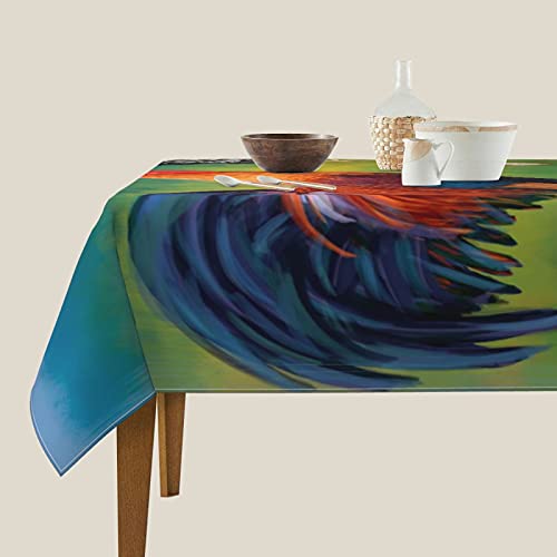 Fiephvsa Tablecloth Brightly Colored Rooster With Chickens Waterproof Washable Square Table Cloth Cover For Dining Room Kitchen Decoration 54"X54" #TOP2