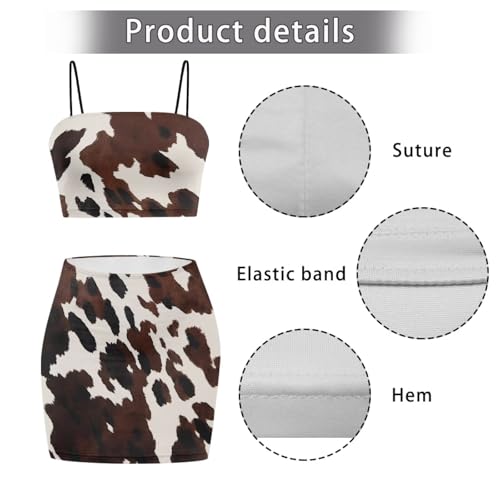 Image of Biyejit Women's 2 Piece Summer Outfits Spaghetti Strap Crop Tops and Bodycon Mini Skirt Dress Set Plus Size S-4XL