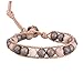Produktbild C·QAUN CHI Kristall Achat Perlen Armbänder Bohemian Armreif Armband Hellbraun Leder Single Wrap Armbänder für Damen Herren