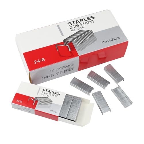 Aacehlh 10000pcs No.12 Staples,Standard 1/4 Inch Length,24/6 Standard Staples for Most Standard Desktop Staplers