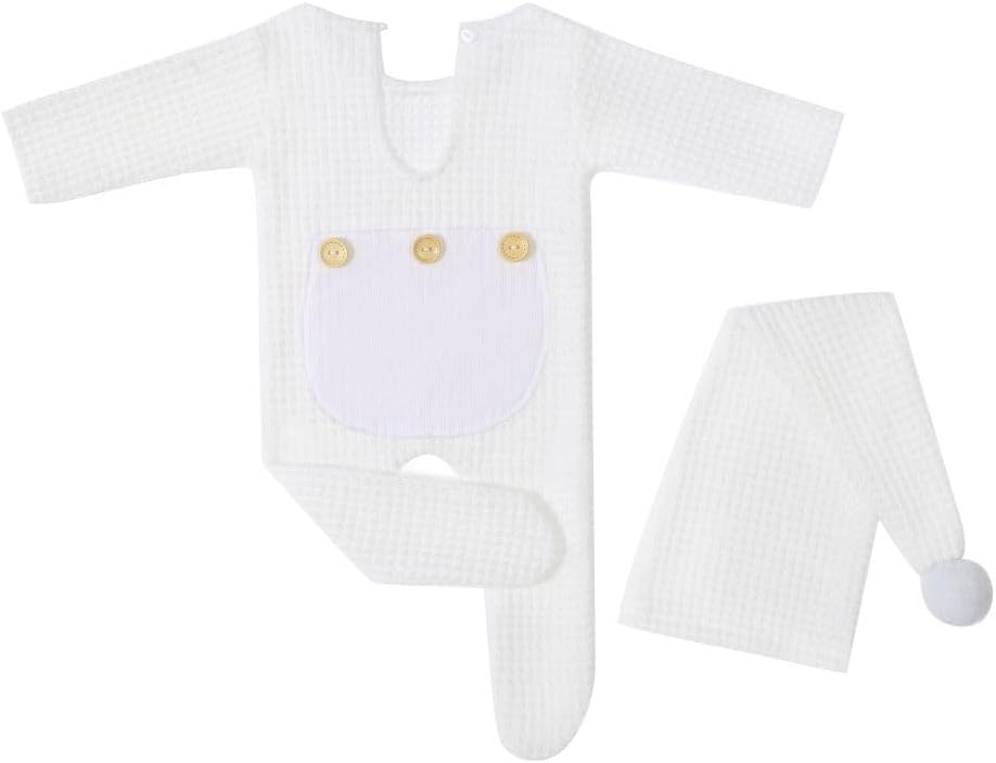 Newborn Photography Props Hat Romper Outfits Set Baby Photography Costume for Girls and Boys Photoshoot Props ﻿ - Image 5