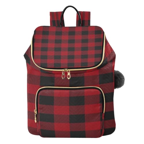 Sac à dos pour femme motif écossais rouge style vintage tendance