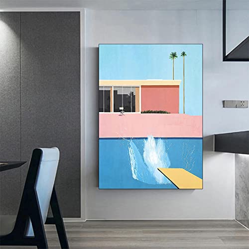David Hockney Art Tirages Piscine plongée splash Affiche David Hockney Murale Art Terrasse Affiche Vintage Oeuvre Abstraite Salon Chambre Decoration K06170 Cover