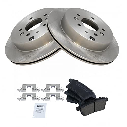 Image of TRQ Rear Brake Pad and Rotor Set Ceramic Vented Rotors | For 2007-2012 Mazda CX-7