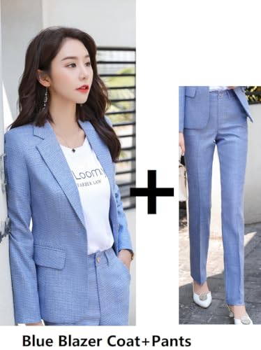 Image of Women's Cotton Blend Casual Printed Full Sleeve Collared Top and Pant Set with Blazer | Western Set for Women