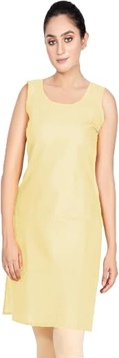 Women’s Cotton Long Camisole for Kurti/Suit Slip/Long Inner/Samij for Women Sameej/Knee Length Inner Wear/Sameez/Kurti Slip/Round Neck/Invisible