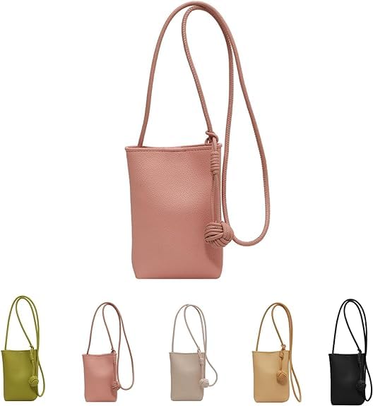 FAIRZ Mugrs Crossbody Bag, Cell Phone Crossbody Bag, Waterproof Crossbody Shoulder Bag,Clutch Wallet Phone Handbag,Mugrs Small Leather Crossbody Bags For Women Cell Phone Purse. (Pink)