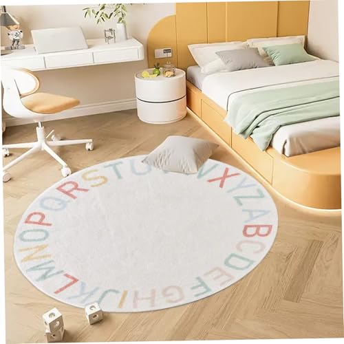 Tapis ABC enfant alphabet tapis rond polyester pour jeu de bébé