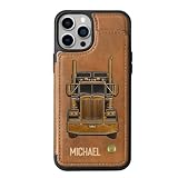 DATTYCAFT Truck Driver - Personalized Trucker Wallet Phone Case, Tow Truck Driver Thank You Appreciation Leather Flip Phone Case, Birthday Gift for Drivers Men Husband Multicolor