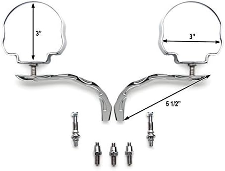 Miniatura 2 de SMT-MOTO - Espejos laterales cromados para motocicleta, ajustables, compatibles con Dyna Softail Sportster Bobber Chopper