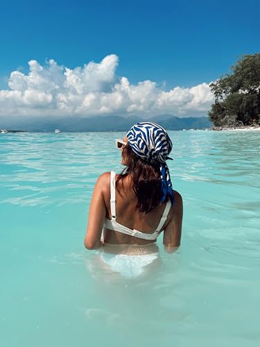 Zebra Blue & Cream Silk Twill Scarf2