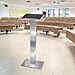 Stainless Steel Podium Stand with Acrylic Reading Surface & Hidden Cable Entry, Professional Modern Podium Stand with Wood Decoration for Church, Podium Stand for Church, Conference, Speech, Wedding