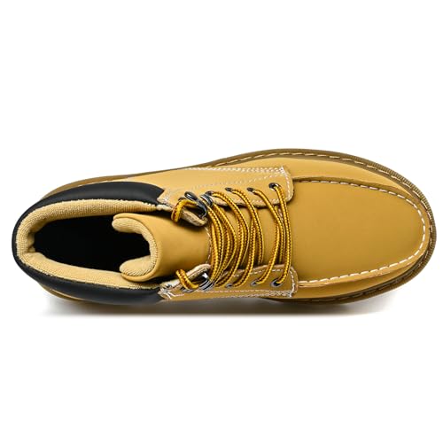 Image of MENS Work Boot High-tops Slip Resistant Protective Leather Shoes Outdoor Sports Fluffing Warm Shoes In Winter Cotton-padded Shose.