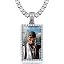0255 Silver Small rectangle pendant&tennis chain