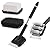 LemonRoad 4 Pcs Grill Cleaning Brush Kit BBQ Grill Cleaner Handle with Scraper Stainless Steel Cleaning Head Griddle Brick Stone Scouring Pad Griddle Barbecue Accessories Set Gifts for Men