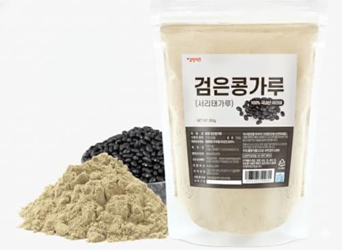100% Korean Roasted Black Soybean (Seoritae) Powder – Made from Seoritae, Easy to Mix with Water or Milk, 300g