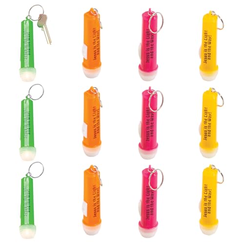 Fun Express 12-Piece Jesus is The Light Flashlight Key Chains