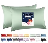 Picture of Deep Dream Toddler Pillowcases for 13x18 Pillow 2 Pack, 100% Cotton Travel Pillow Case Cover, 600 Thread Count Cotton Pillow Covers, Soft & Breathable Small Pillow Cases Envelope Closure, Baby Blue
