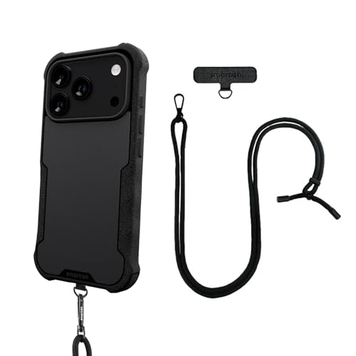 Image of Smartish iPhone 17 Pro MagSafe Case + Crossbody Lanyard Strap - Magnetic Protective Case - Heavy Duty Armor Cover for Men + Detachable Shoulder Neck Strap for Apple iPhone 17 Pro - Black Tie Affair
