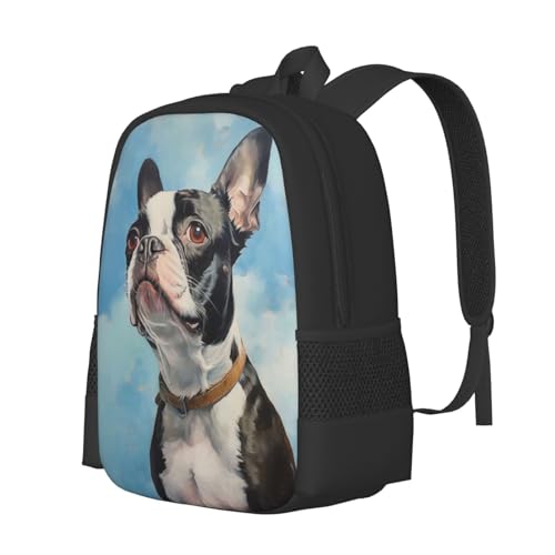 Boston Terrier Backpacks for Men Women Daypack Travel Hiking Camping Work3