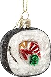 SIKORA Maki Sushi Rolle besondere Weihnachtskugel Glas Christbaumschmuck Deko Figur Weihnachten Anhänger Ornament - Trend Line - BS546