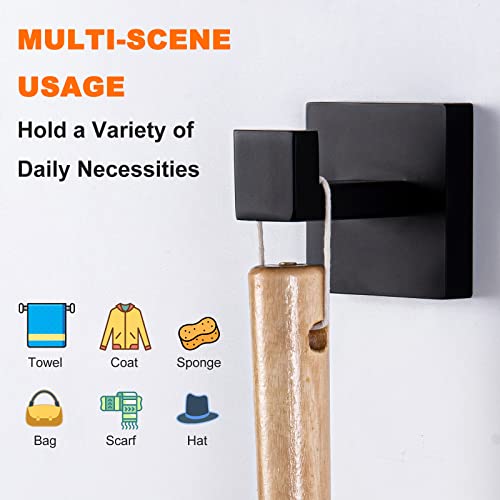 Taucent Bath Towel Hook, Matte Black Robe Hook For Bathroom Wall Mounted Heavy Duty Hook 304 Stainless Steel Robe Hooks For Bathroom Kitchen(2 Pack) #TOP1
